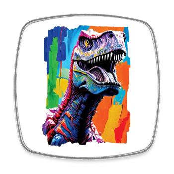 Portrait of T-Rex - Square fridge magnet - white - Front