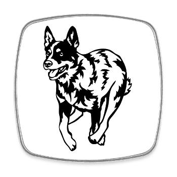 Australian Cattle Dog - Square fridge magnet - white - Front