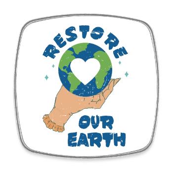 Restaurer la Terre - Magnet carré - blanc - Devant