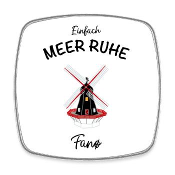 Dänemark, Insel Fanø, Mühle Sonderhø - Viereckiger Kühlschrankmagnet - Weiß - Vorne