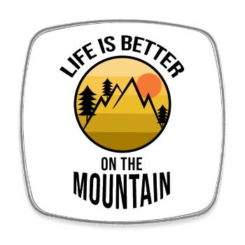 Naturliebhaber Berge Wandern Statement Wanderer - Viereckiger Kühlschrankmagnet - Weiß - Vorne