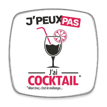 J'peux pas, j'ai cocktail - Magnet carré - blanc - Devant