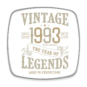 1993 Jahrgang Geburtstag Geborene Legende 1993 - Viereckiger Kühlschrankmagnet - Weiß - Vorne
