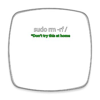 Sudo Command Joke Tee - Square fridge magnet - white - Front