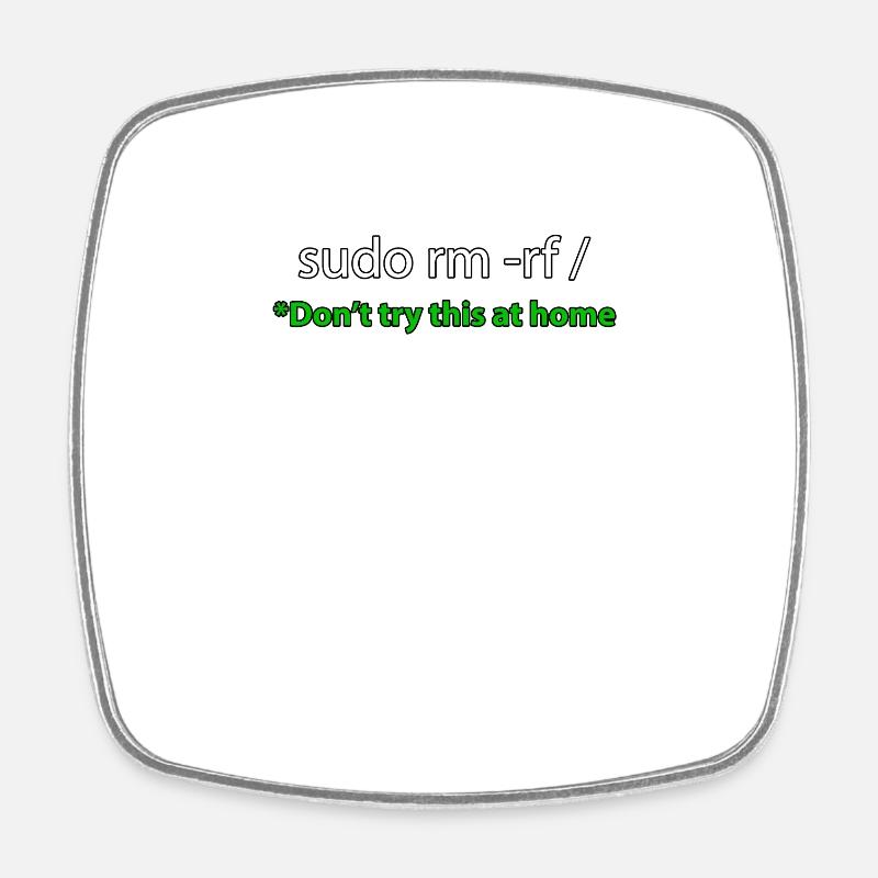 Sudo Command Joke Tee - Square fridge magnet - white