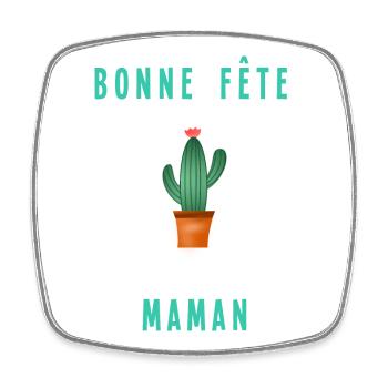MAMAN. FÊTE DES MÈRES. BONNE FÊTE MAMAN. JE T'AIME - Magnet carré - blanc - Devant