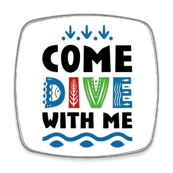 Trendy T-shirts for divers - Square fridge magnet - white - Front