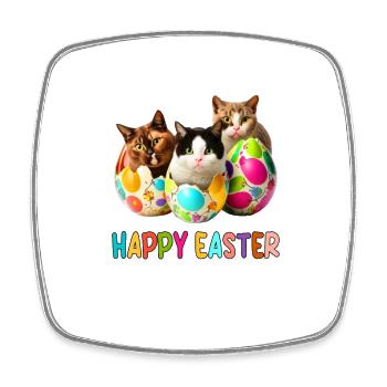 Kittens and Easter Eggs Parade - Square fridge magnet - white - Front