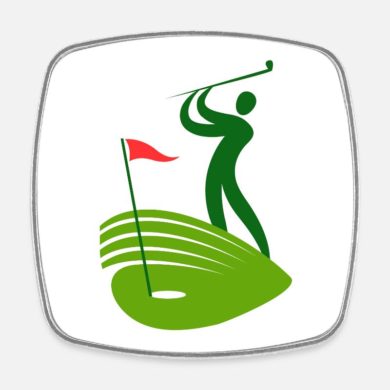 golf, fan de golf, golfeur, club de golf - Magnet carré - blanc