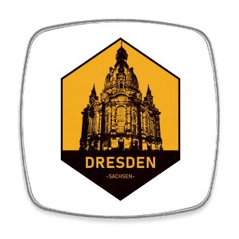 Dresden Architektur Icon Gelb - Viereckiger Kühlschrankmagnet - Weiß - Vorne