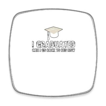Grad Morning: Can't Go Back to Bed - Square fridge magnet - white - Front