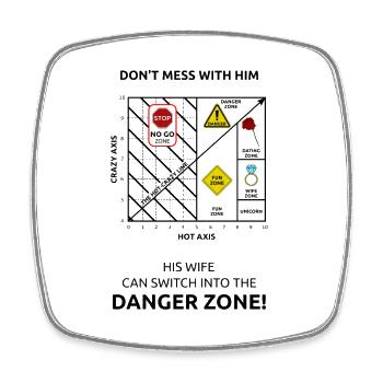 Danger Love Stop: Urban Romance Collage - Viereckiger Kühlschrankmagnet - Weiß - Vorne