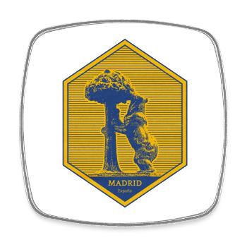 Madrid emblem with bear and tree - Square fridge magnet - white - Front