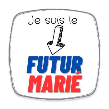 EVG futur marié. Enterrement vie célibataire - Magnet carré - blanc - Devant