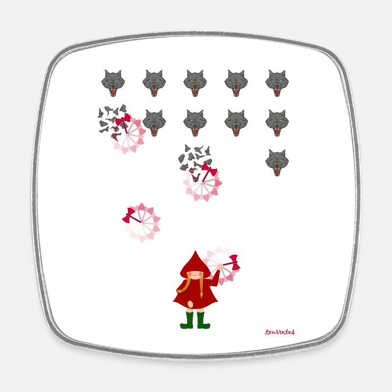Le Petit Chaperon Rouge joue - Magnet carré - blanc