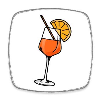 Aperitif Cocktail Aperoli Glass - Square fridge magnet - white - Front