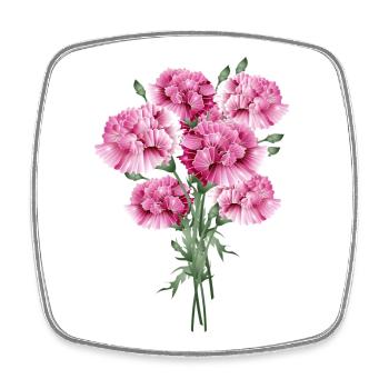 faszinierender rosafarbene Blumenstrauß aus Nelken - Viereckiger Kühlschrankmagnet - Weiß - Vorne