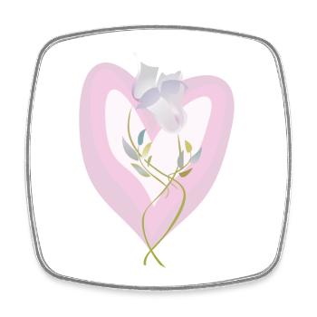 Sanfte weiße Tulpe Herz Illustration - Viereckiger Kühlschrankmagnet - Weiß - Vorne
