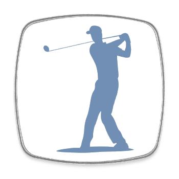 Golfer Abschlag Silhouette - Herren Design - Viereckiger Kühlschrankmagnet - Weiß - Vorne