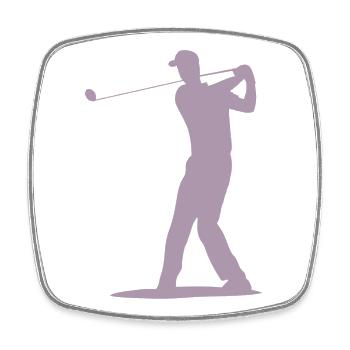 Golfer Tee Silhouette - Men's Design - Square fridge magnet - white - Front