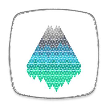 Pixel Mountains - Square fridge magnet - white - Front