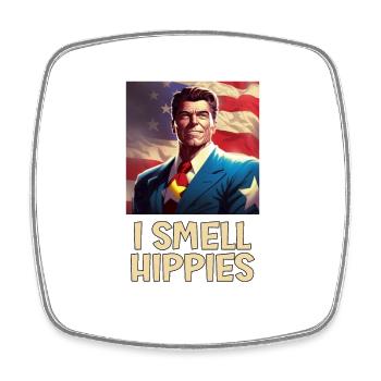 Retro Patriot Hero Portrait - Square fridge magnet - white - Front