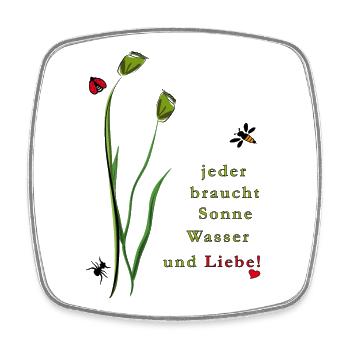 Natur, Liebe, Insekten - Viereckiger Kühlschrankmagnet - Weiß - Vorne