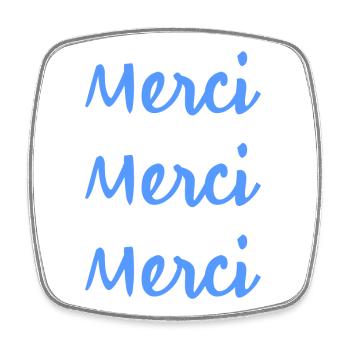MERCI. MAÎTRESSE. MAÎTRE. MERCI MAÎTRESSE - Magnet carré - blanc - Devant