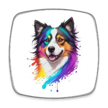 Collie - Viereckiger Kühlschrankmagnet - Weiß - Vorne