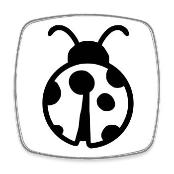 Coccinelle mignonne - Magnet carré - blanc - Devant