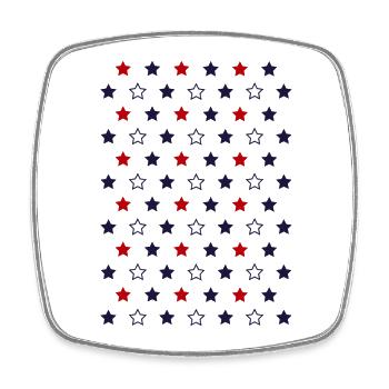 Rote & blaue Sterne – von den USA inspiriertes patriotisches Muster - Viereckiger Kühlschrankmagnet - Weiß - Vorne