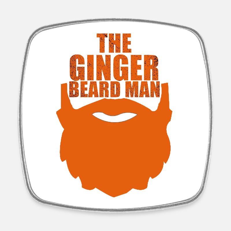 Homme barbe gingembre - Magnet carré - blanc