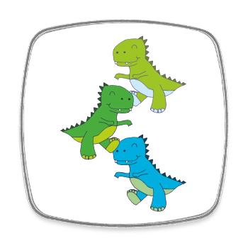 Dino Dance - Magnet carré - blanc - Devant