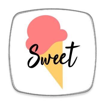 Ice Cream Ice Cream Strawberry Ice Cream Summer Festival - Square fridge magnet - white - Front