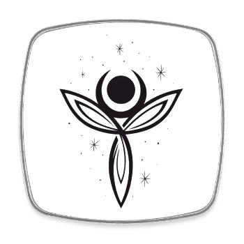Göttin Mondgöttin Trinity Triquetra - Viereckiger Kühlschrankmagnet - Weiß - Vorne