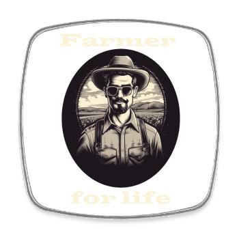 Agriculteur à vie blanc - Magnet carré - blanc - Devant