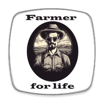 Farmer for life - Viereckiger Kühlschrankmagnet - Weiß - Vorne
