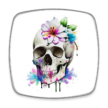 Skull with lilies - Square fridge magnet - white - Front