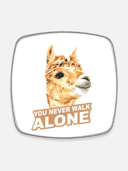 Alpaca - Square fridge magnet - white
