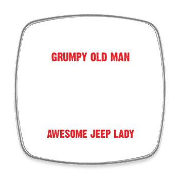 Génial à pied Je suis un vieil homme grincheux Jeeps - Magnet carré - blanc - Devant