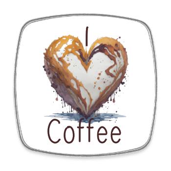 I love coffee - Square fridge magnet - white - Front
