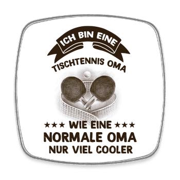 Ich bin eine Tischtennis Oma - Viereckiger Kühlschrankmagnet - Weiß - Vorne