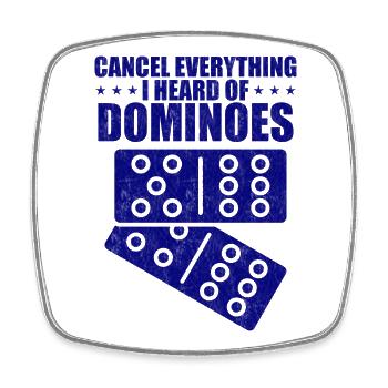 Conception de domino - Magnet carré - blanc - Devant