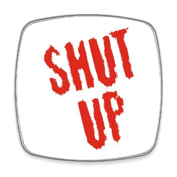 Be quiet! (red) - Square fridge magnet - white - Front