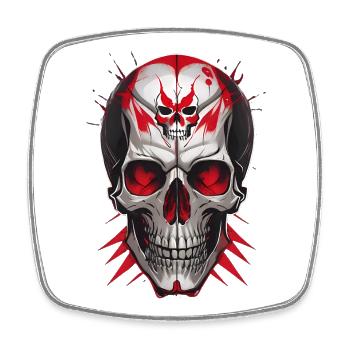 Totenkopf - Viereckiger Kühlschrankmagnet - Weiß - Vorne