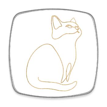 Kitten Cat Cat - Square fridge magnet - white - Front