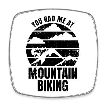 Mountain bike lover saying - Square fridge magnet - white - Front