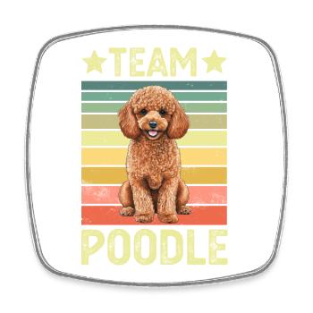 Caniche de chien - Magnet carré - blanc - Devant