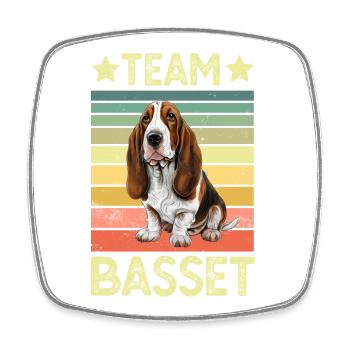 Dog Basset Hound - Square fridge magnet - white - Front