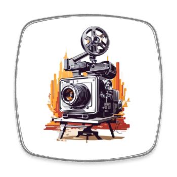 Fotograf - Viereckiger Kühlschrankmagnet - Weiß - Vorne